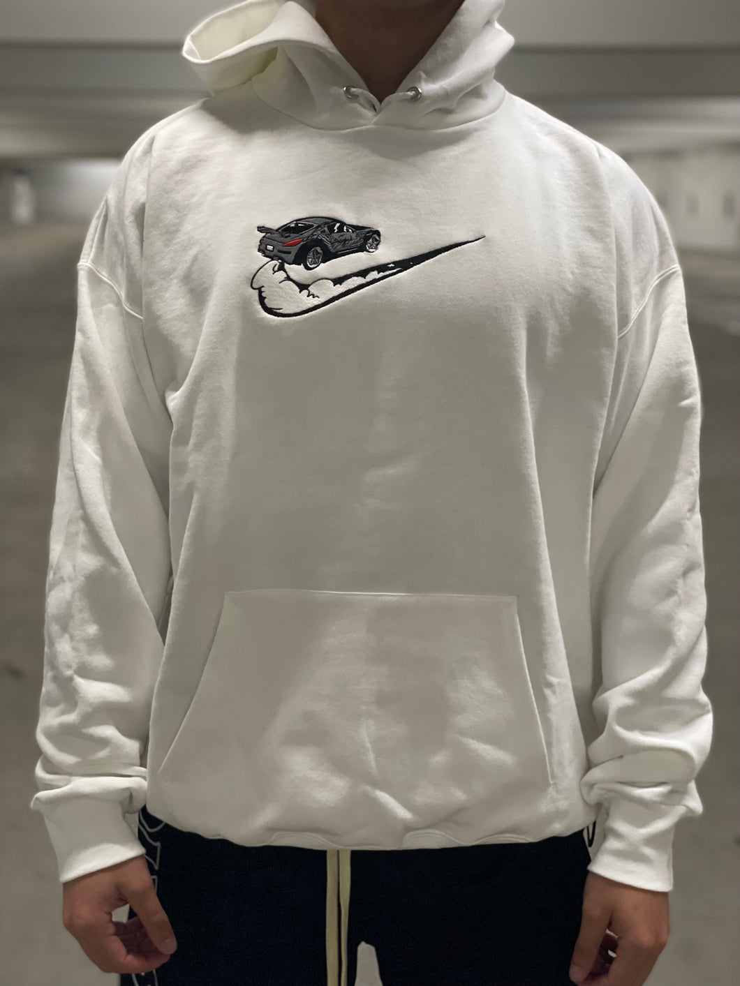 DK's 350Z Embroidered Crewneck/Hoodie - White